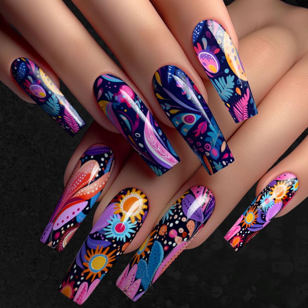 Festive Carnival Nail Art Stickers - Waterproof & Long-Lasting Nail Decals for Parties, Halloween, Cosplay & Special Events - Perfect for DIY Nail Designs & Creative Manicures