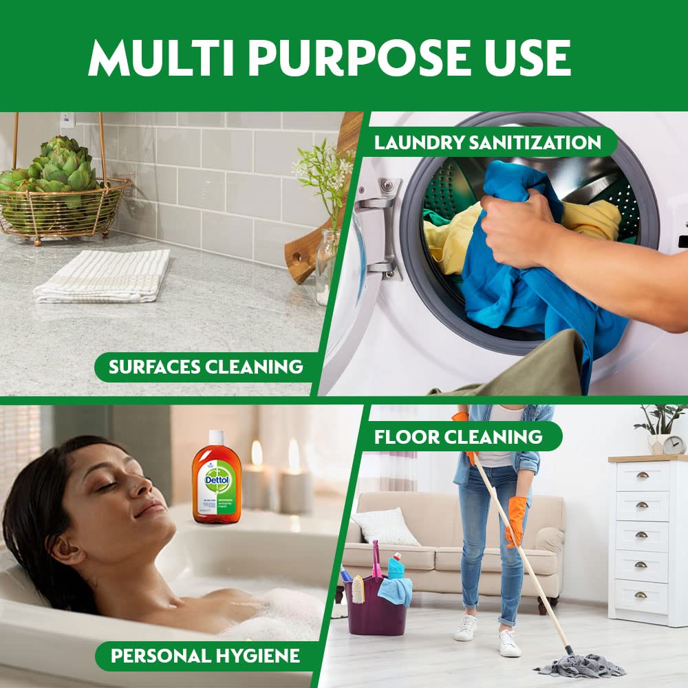 Dettol Antiseptic Disinfectant Liquid - 550ml Bottle for Home, Kitchen & Bathroom Cleaning | Kills 99.9% Germs & Bacteria | Safe for Skin & Surfaces