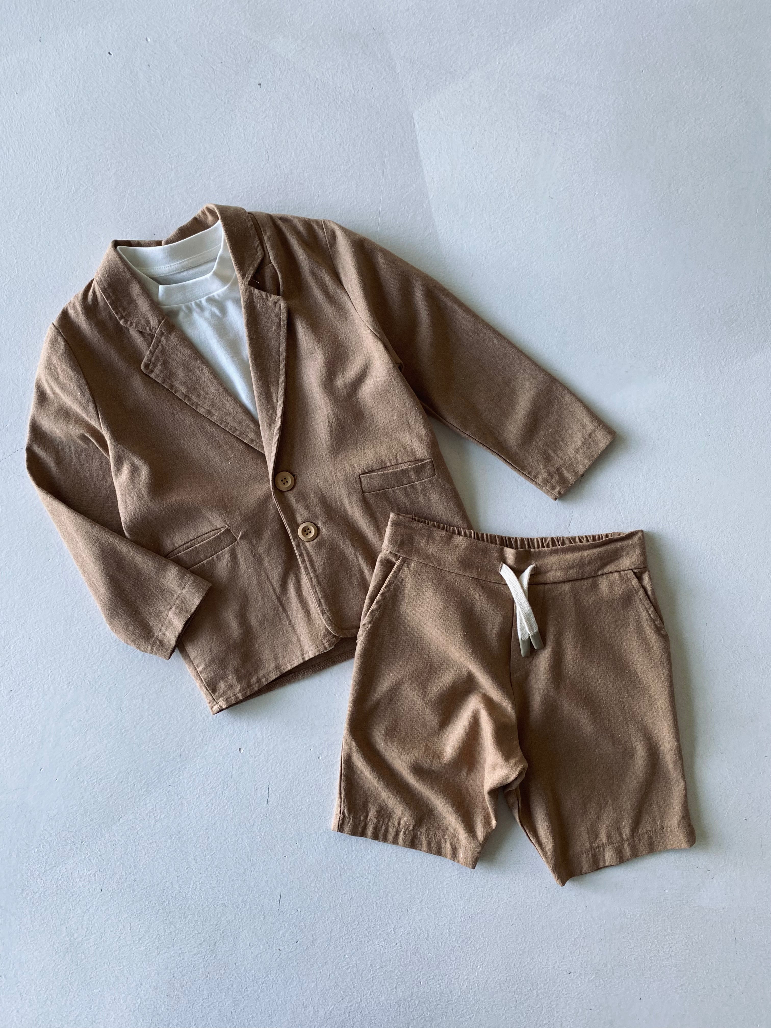 Kids Linen Shorts 3-Piece Dress Set - Breathable & Comfortable Summer Outfit for Boys & Girls - Perfect for Playdates, Beach Trips & Casual Wear