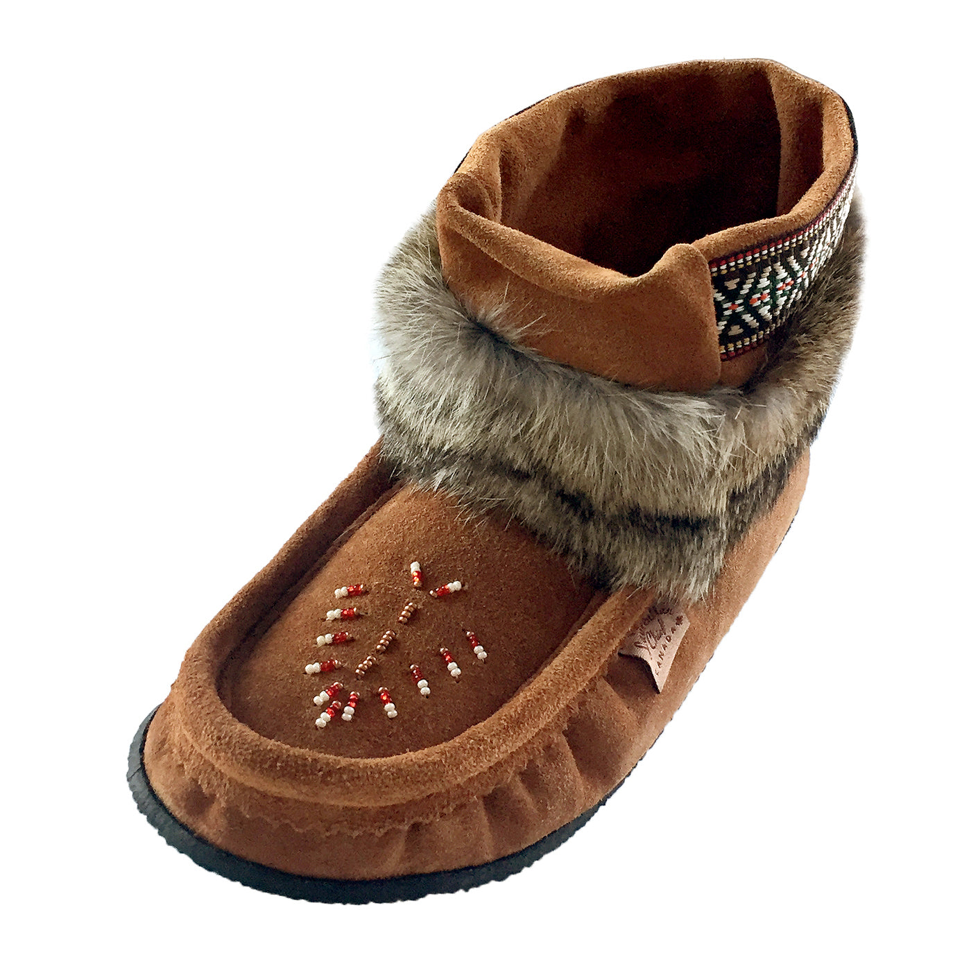 Women's Dark Tan Ankle Boots with Rabbit Fur - Cozy Winter Mukluks for Cold Weather & Outdoor Adventures