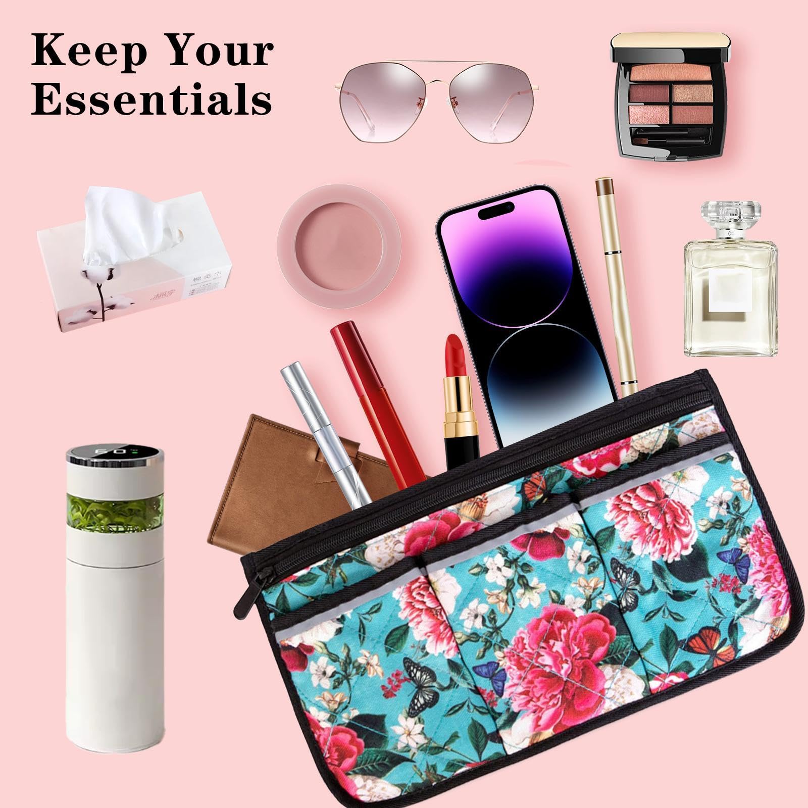 Printed Wheelchair Side Bags with Pockets - Durable Walker Accessories for Seniors | Hanging Pouches for Armrests & Mobility Aids | Perfect for Daily Essentials, Medication & Personal Items Storage