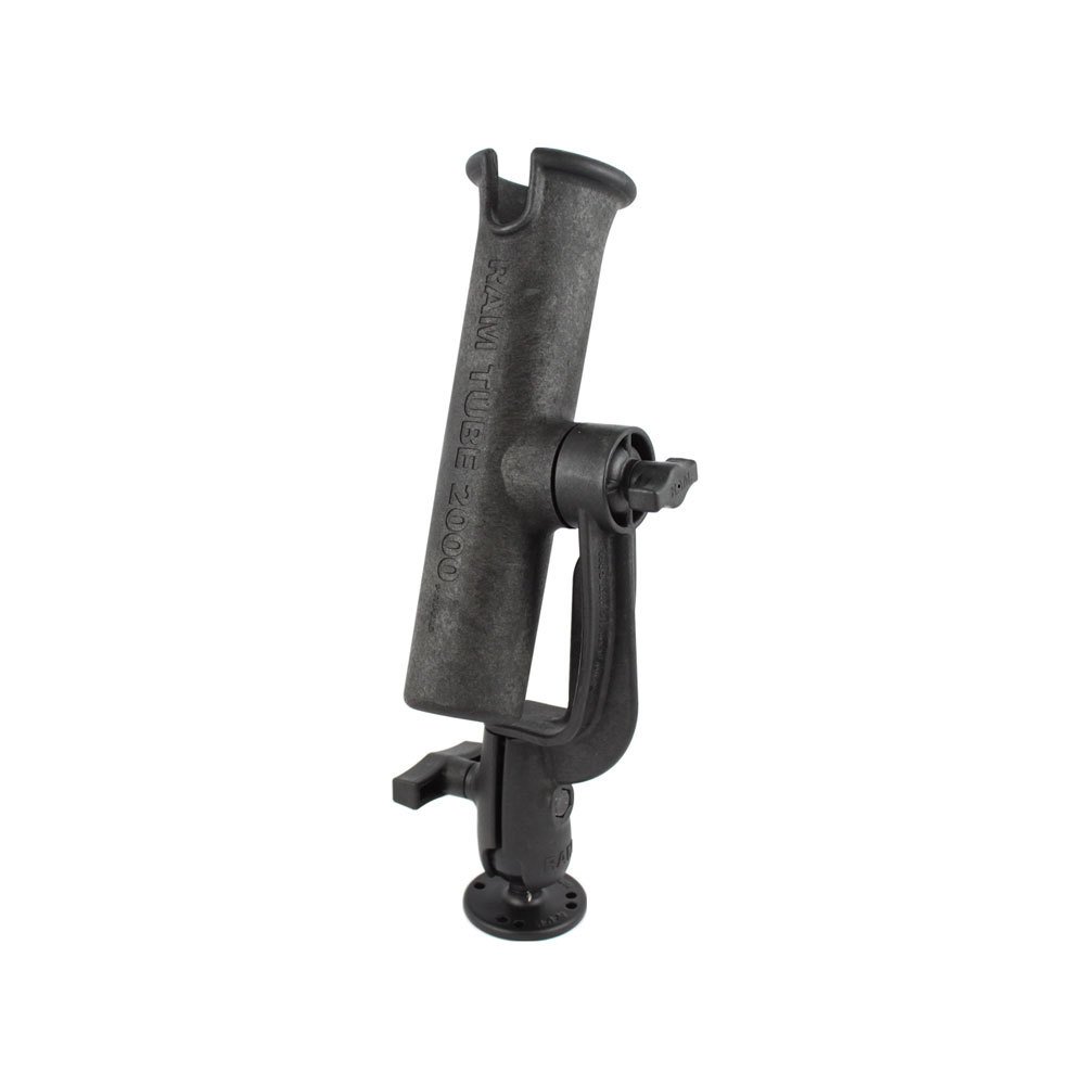 RAM Mounts RAM-301-RBSWU Ram-Tube 2008 Holder with Ram-Rod Revolution Ratchet/Socket System and Flat Surface Base - Saltwater Resistant for Marine and Outdoor Use