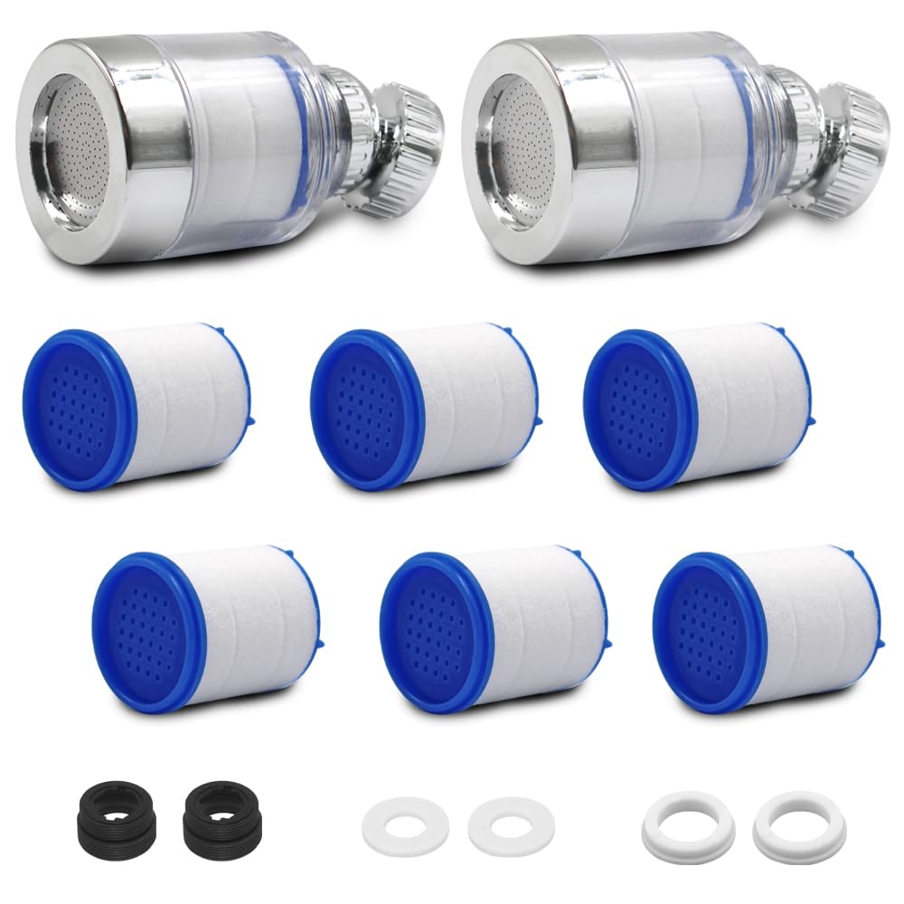 Sonku Universal 360° Rotating Bathroom Faucet Water Filter - 2 Pack for Sink, Kitchen & Home Use - Removes Impurities, Improves Water Quality