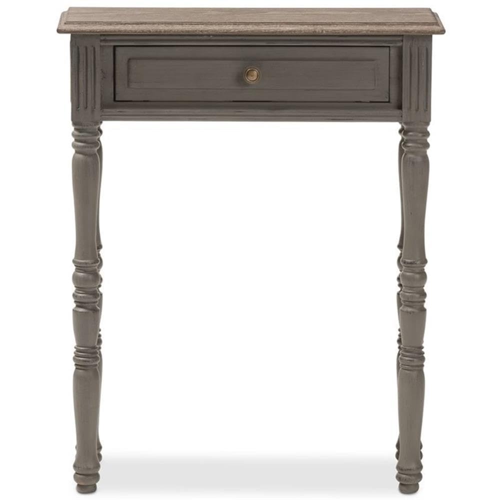 BOWERY HILL Brown 1-Drawer Console Table - Entryway Sofa Table, Hallway Accent Table for Living Room & Bedroom Decor