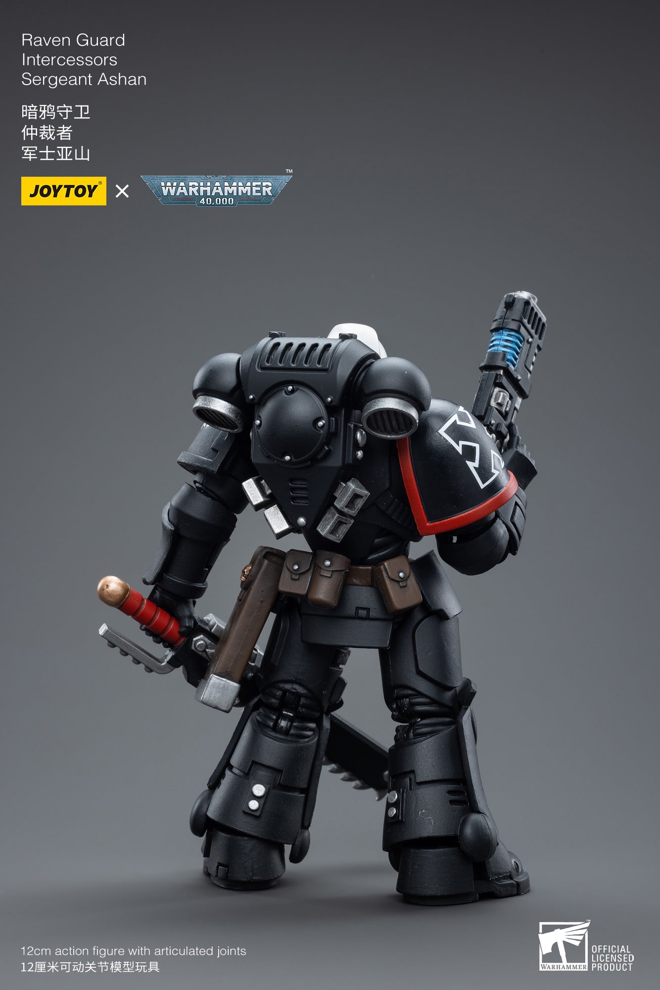 1/18 JOYTOY Warhammer 40K Raven Guard Intercessors Sergeant Ashan Action Figure - Collectible Miniature for Warhammer 40K Fans, Tabletop Gaming & Display