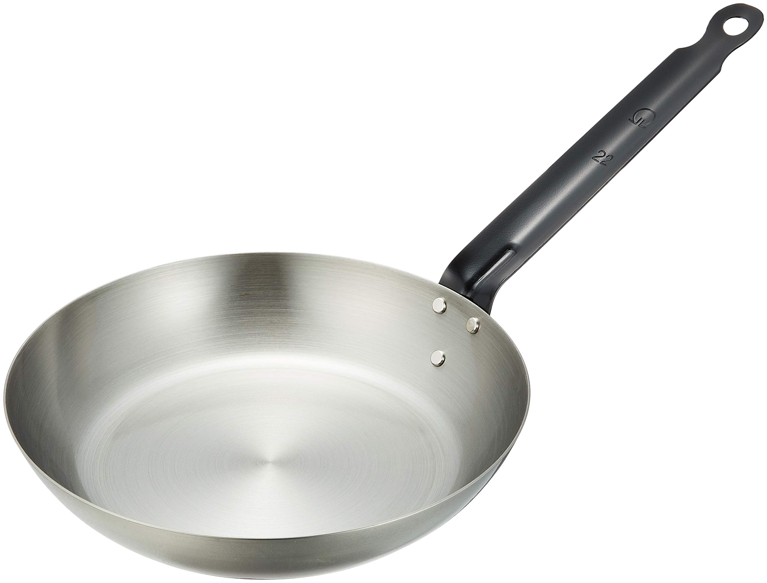 Endoshoji TKG AHL17022 8.7 Inch Iron Frying Pan - 22cm Non-Stick Skillet with 8.3 Inch Handle - Perfect for Searing, Frying & Cooking Steak, Eggs & Pancakes