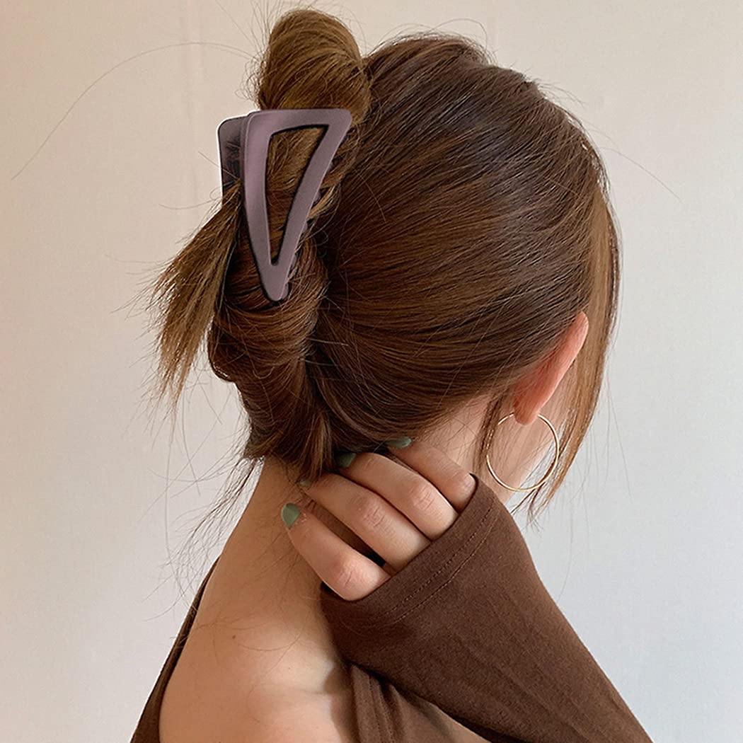 Licogel Matte Triangle Hair Claw Clips Set - Large Decorative Hair Clips for Women, Girls & Adults - Perfect for Spring Hairstyles, Ponytails & Updos