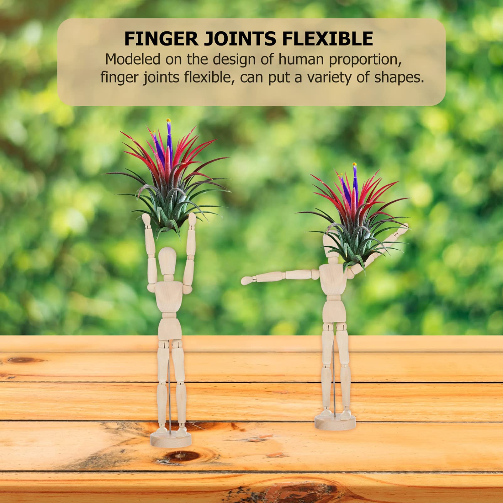 Air Pineapple Stand - Wooden Air Plant Holder for Tillandsia, Unique Tabletop Decor & Wooden Mannequin Model - Perfect for Home, Office, and Gift Giving