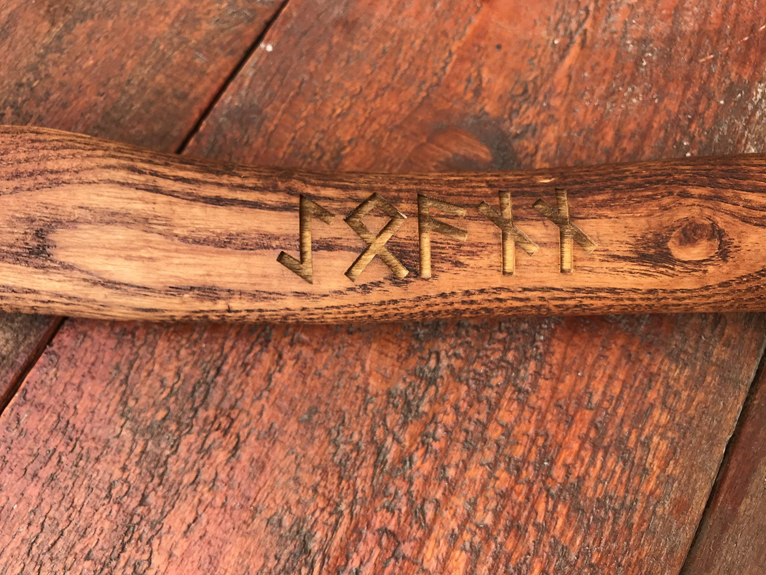 Viking Runic Axe - Handcrafted Norse Battle Axe with Engraved Runes - Perfect Gift for Men, Viking Enthusiasts & Collectors - Use for Cosplay, Home Decor & Medieval Reenactments