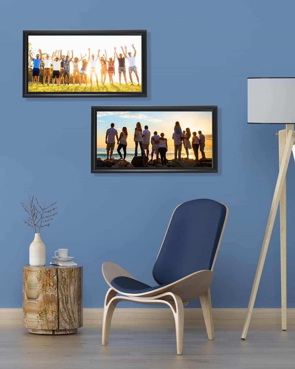 10x20 Panoramic Picture Frame - Solid Pine Wood Poster Frame for Wall Art - Black Home Decor for Living Room, Bedroom & Office (YK008)