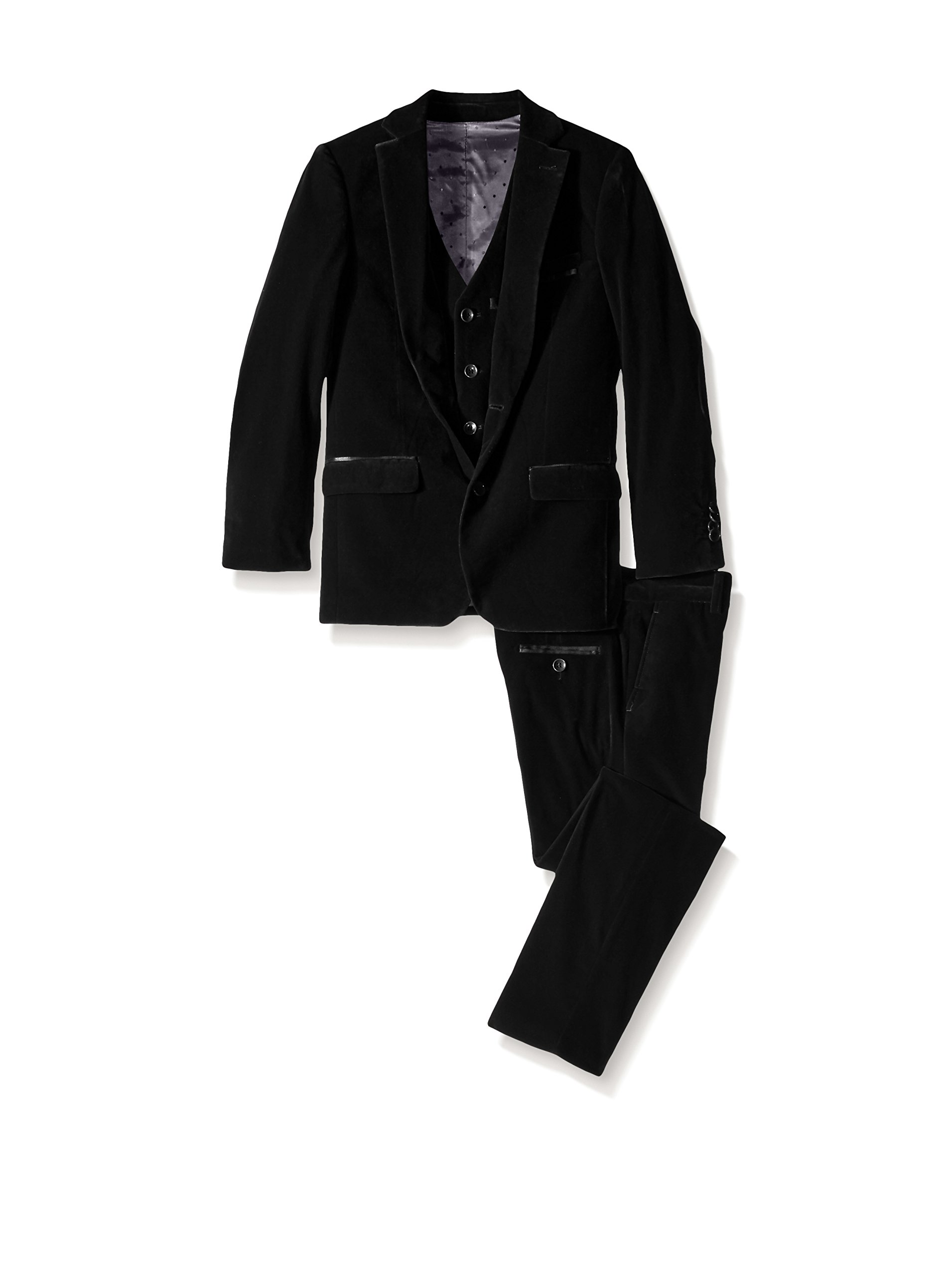 Isaac Mizrahi Boys' 3-Piece Velvet Suit Set - Formal Holiday Outfit for Weddings, Christmas & Special Occasions