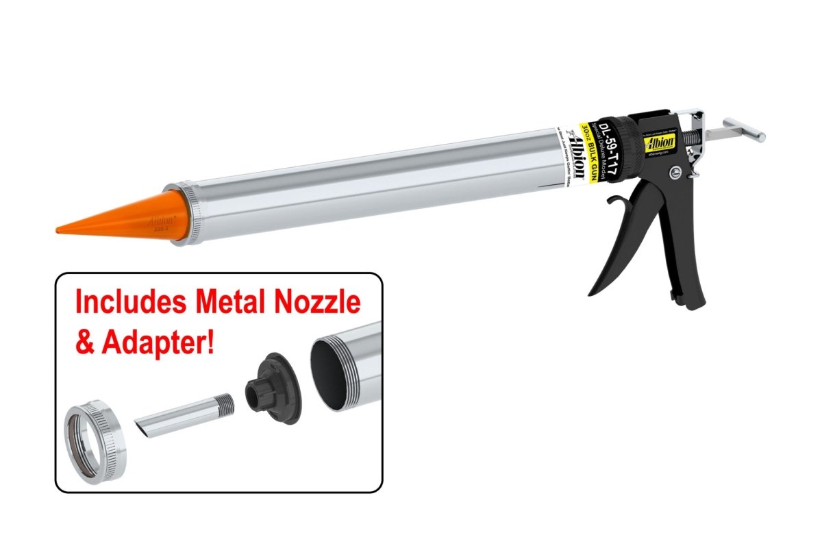 30oz Heavy Duty Manual Bulk Gun with Orange Cone Nozzles (6 Pack) - Perfect for Caulking, Adhesives, and Sealants in Construction & DIY Projects