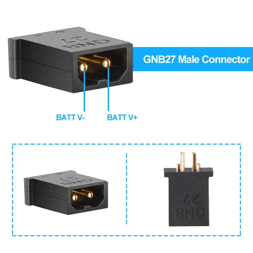 GNB27 Banana Connector Set - Male & Female 1.0mm Plugs for FPV 1S Whoop Drones - Compatible with Tiny Whoop, Mobula6, Meteor65 Drone Batteries (Perfect for Drone Racing and DIY FPV Builds)