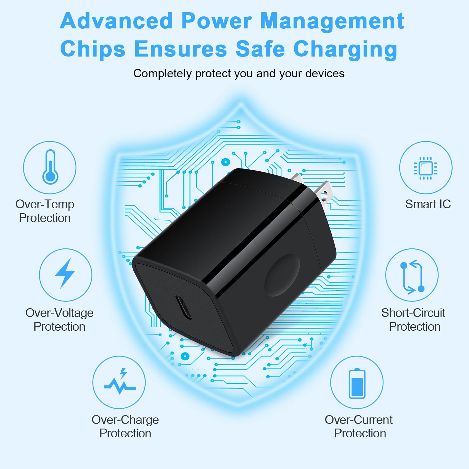 Samsung S24 Fast Charging Block 25W USB C Wall Charger Adapter for Samsung Galaxy A15 5G/A54/A23/A14/Z Fold5/A13/A53/S23+/A03s/A25/S21FE, iPhone 15 Pro Max/14/13/12/11/X, Pixel 8 Pro/7a/6 - Quick Charge for Home, Office & Travel