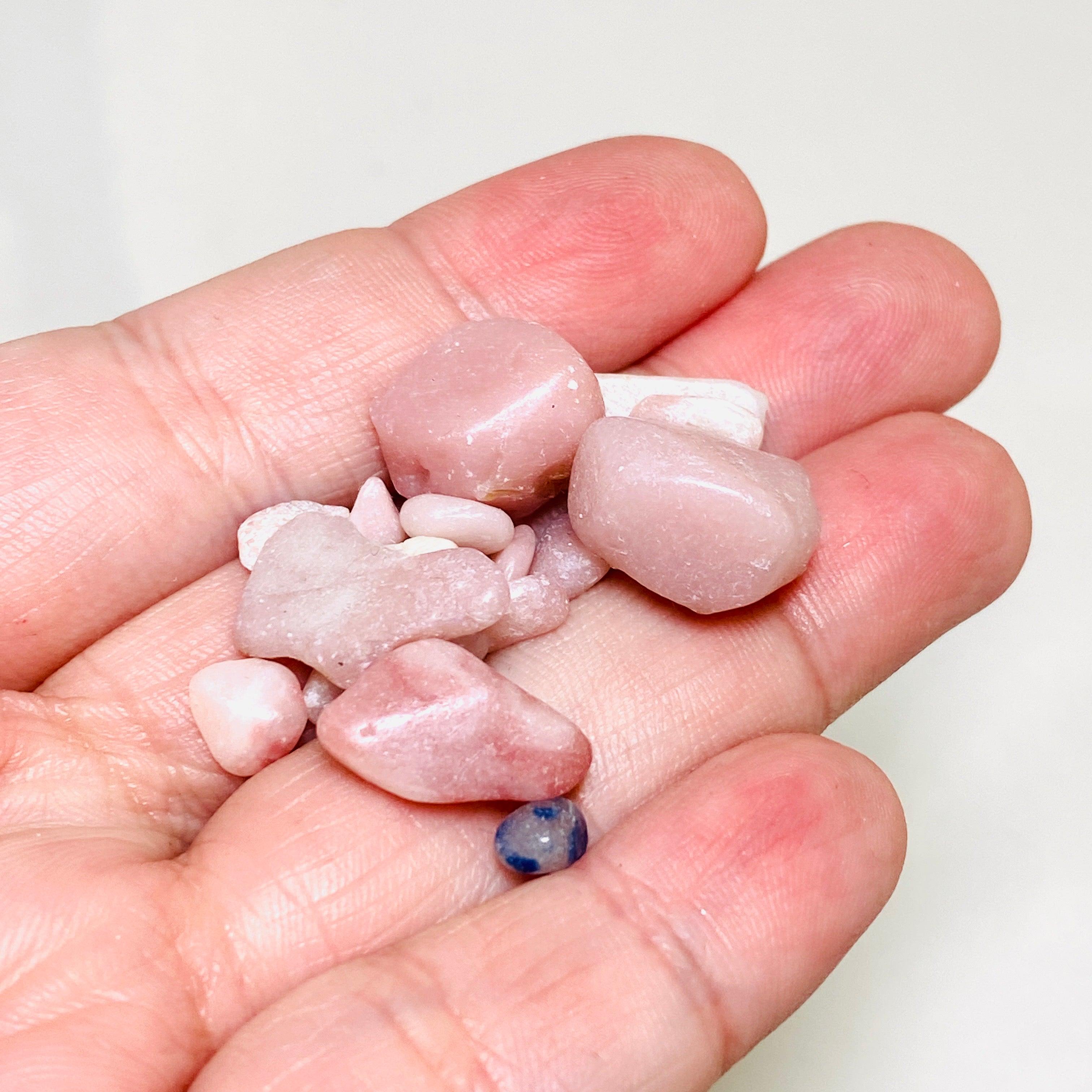 50g Mini Tumbled Pink Opal Stones - Natural Healing Crystals for Meditation, Reiki, Jewelry Making & Home Decor