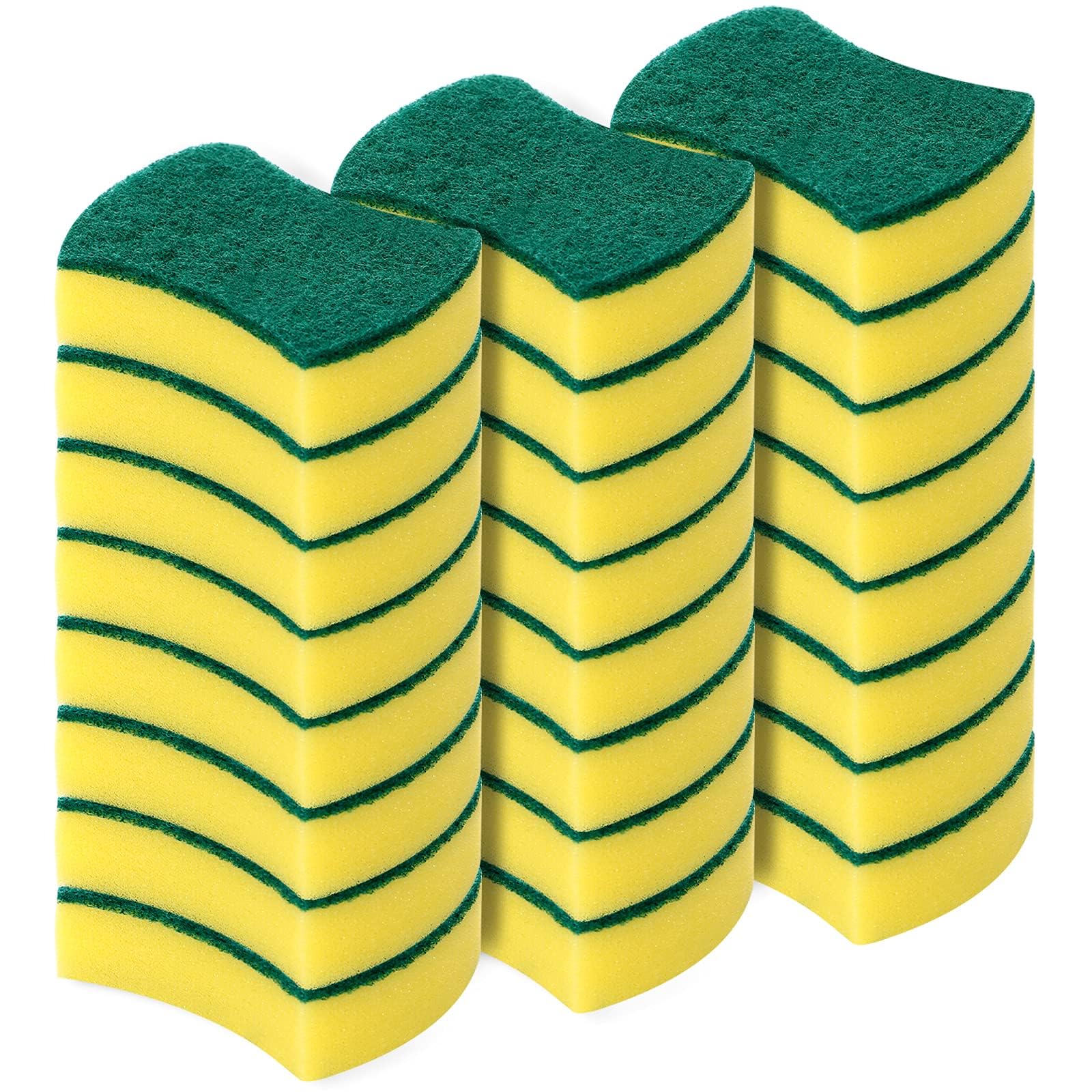 24 Pack Eco-Friendly Kitchen Cleaning Sponges - Non-Scratch Dish Scrub Sponges for Pots, Pans & Dishes | Safe for Nonstick Cookware & Delicate Surfaces