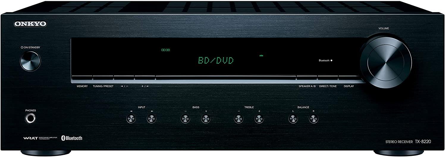 Onkyo TX-8220 Stereo Receiver with Built-In Bluetooth - High-Fidelity Audio for Home Theater, Music Streaming & Wireless Connectivity