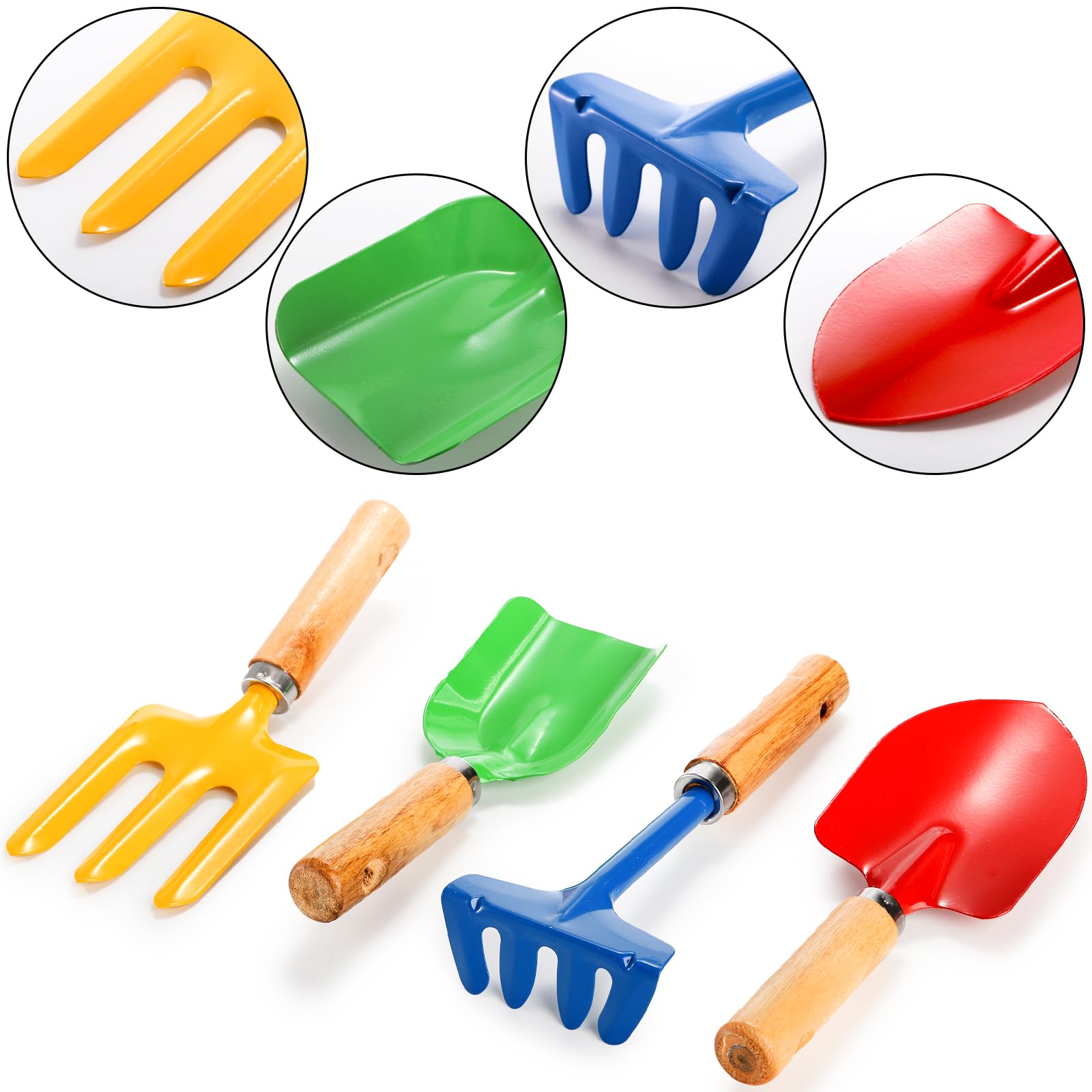Nicunom 12-Piece Kids Gardening Tool Set - Durable Metal Shovel, Rake, Fork & Trowel for Children | Outdoor Garden Toys, Beach Sand Play & STEM Learning Activities | Perfect Gift for Young Gardeners & Outdoor Explorers