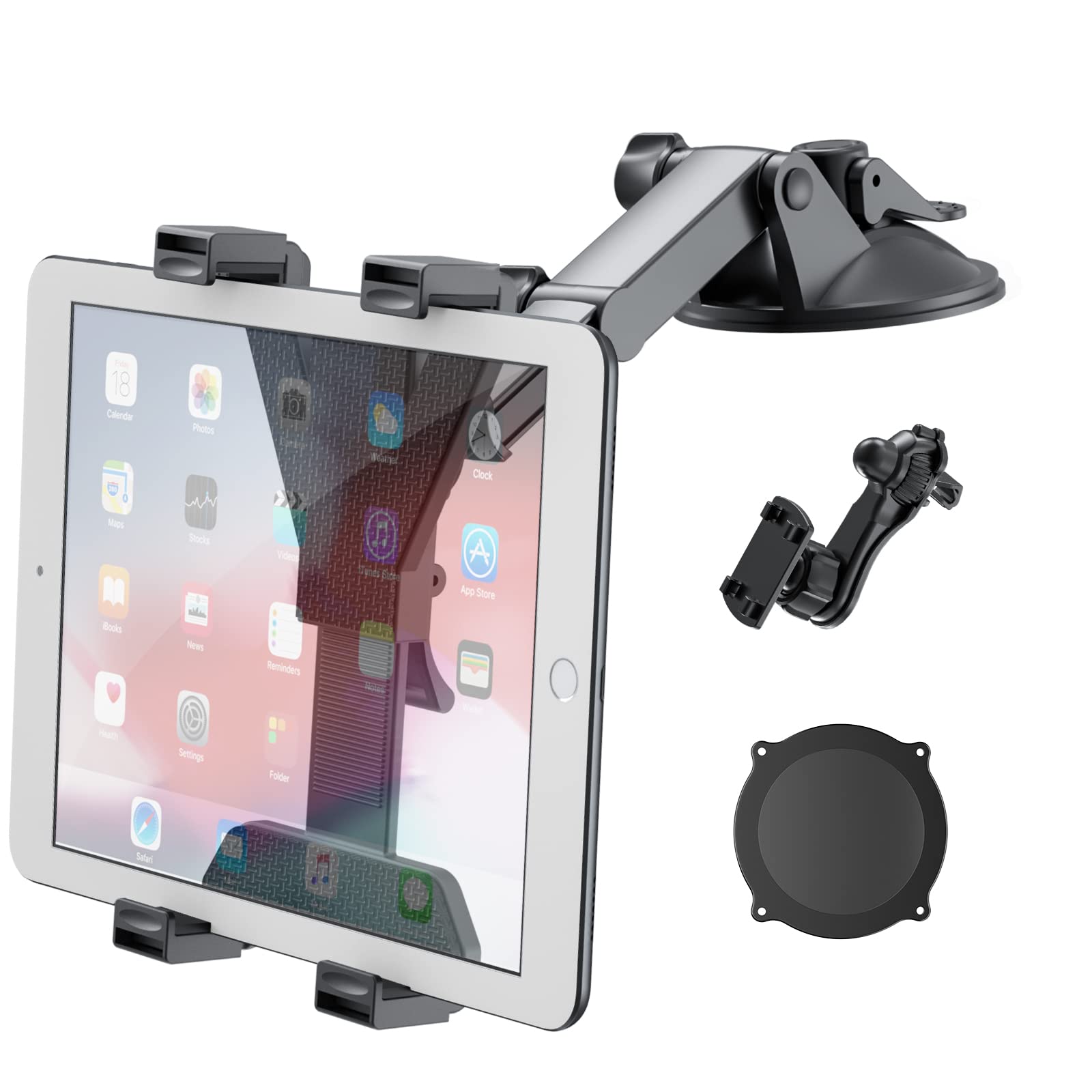 XWXELEC Universal Car Tablet Holder - 360° Rotatable iPad Stand for 6