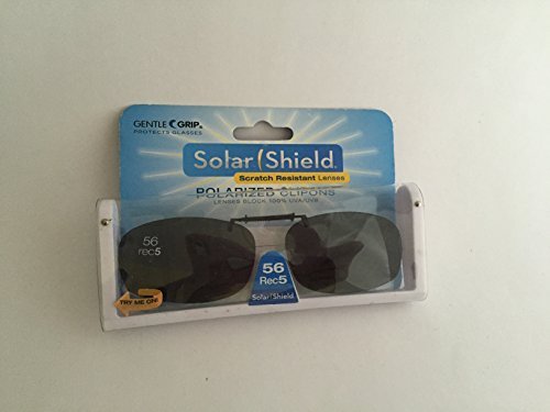 Solar Shield 56mm Rec 5 Ultralight Polarized Clip-On Sunglasses - 100% UVA/UVB Protection Driving Glasses - Perfect for Road Trips & Outdoor Activities