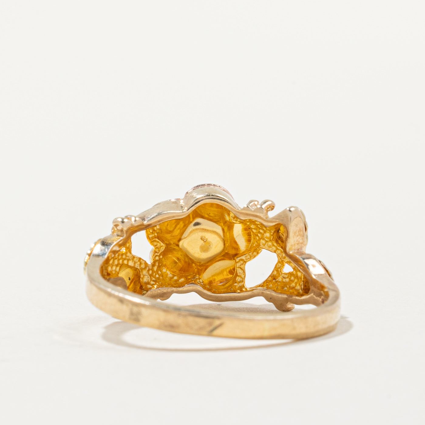 10K Two Tone Gold Rose Ring for Women - Size 7 | Elegant Floral Wedding Band, Anniversary Gift, Valentine's Day Present | Perfect for Bridal Jewelry, Romantic Occasions & Everyday Wear