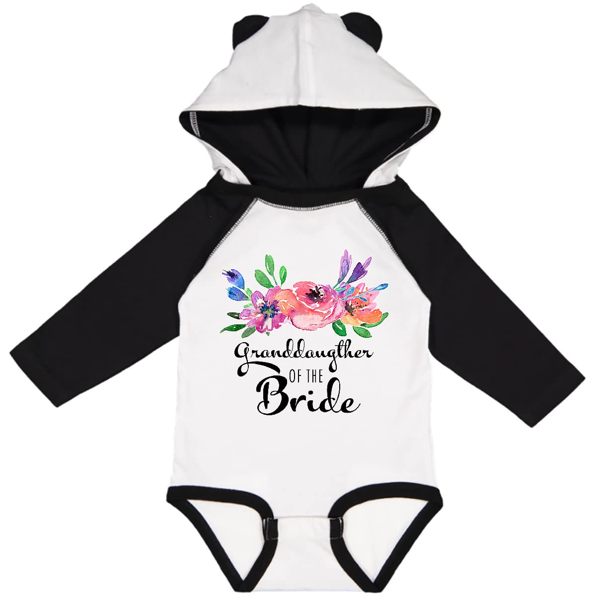 Inktastic Granddaughter of the Bride with Bouquet Long Sleeve Creeper - Perfect for Wedding Parties, Family Reunions & Special Occasions