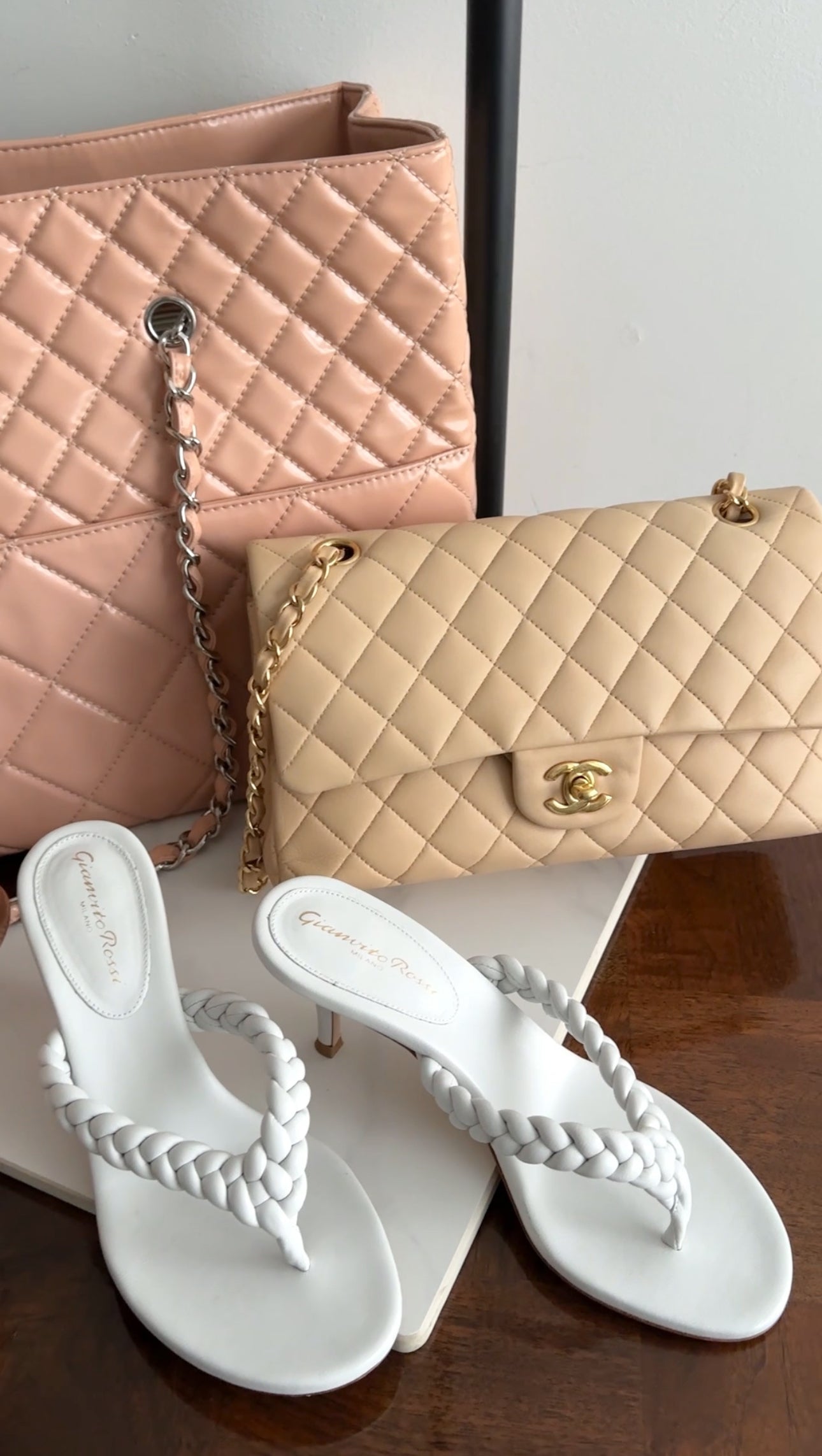 Chanel Beige Matte Lambskin Leather Medium Classic Double Flap Bag - Luxury Designer Handbag for Women, Perfect for Work, Evening Events & Everyday Use