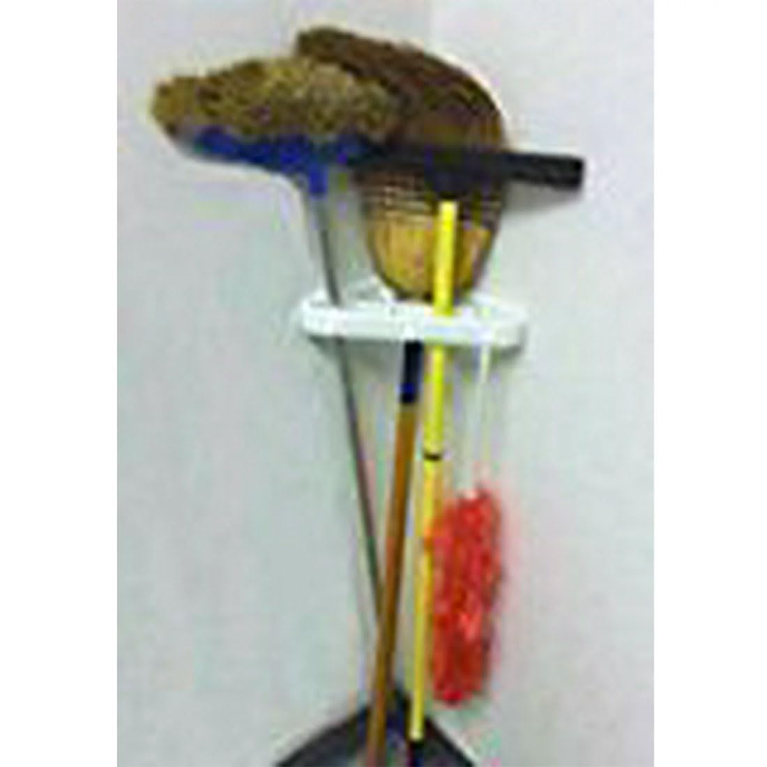 Corner Broom and Tool Holder Set of 2 - Wall Mounted Organizer for Kitchen, Garage, Closet - Space Saving Storage Solution for Brooms, Mops, Rakes and Cleaning Supplies