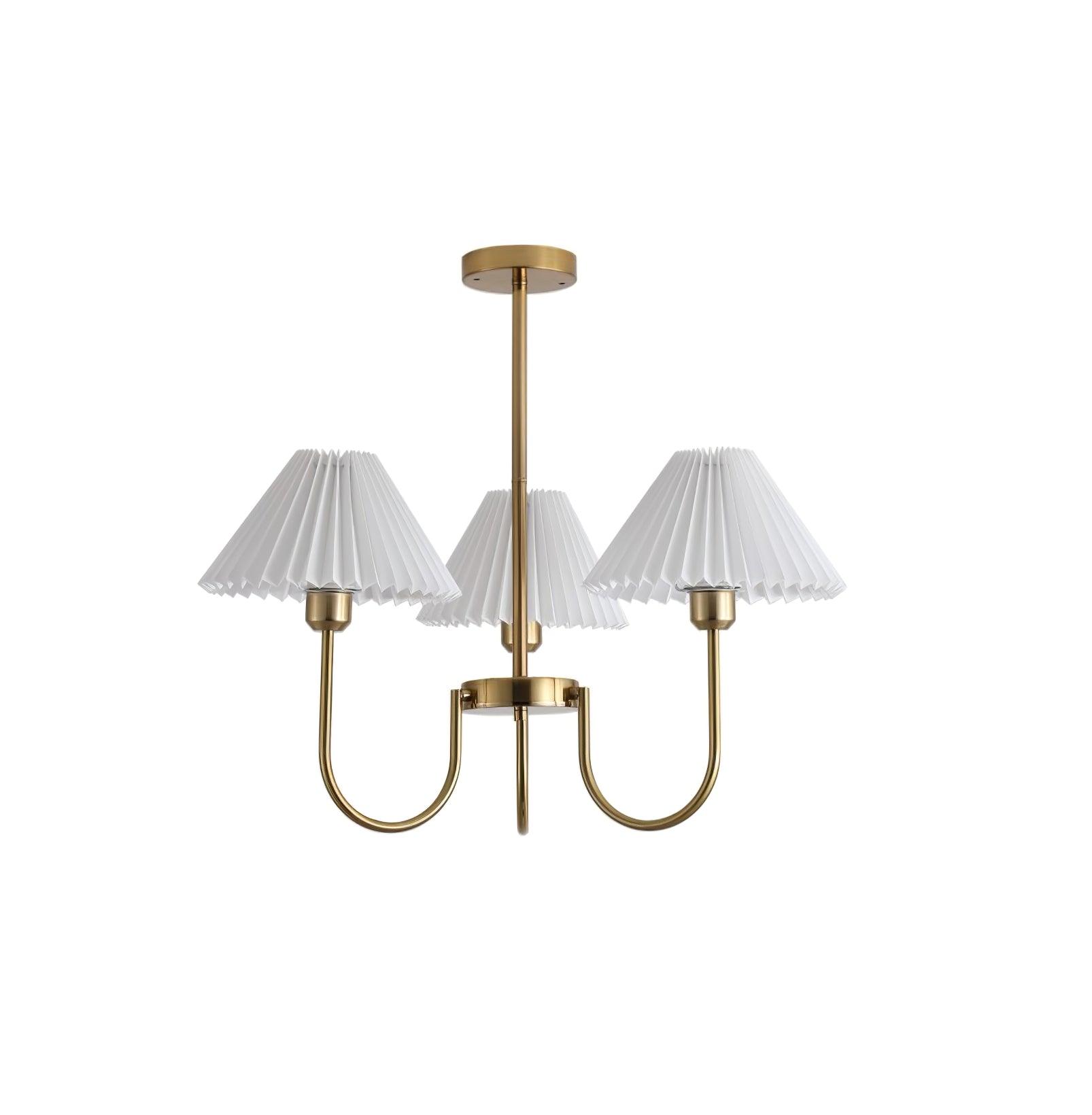 Lenore Pleated Chandelier - Elegant Crystal Ceiling Light Fixture for Dining Room, Bedroom & Living Room Decor