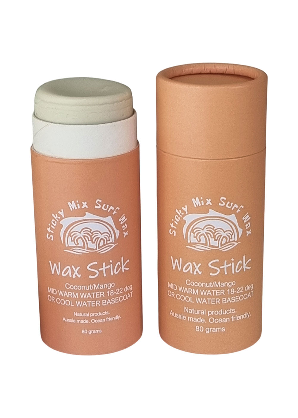 Premium Sticky Mix Mid-Temperature Surf Wax - Coconut & Mango Scent - Ideal for 55-65°F Water - Enhanced Grip for Surfboards & Bodyboards - Perfect for Coastal Surfing & Beach Adventures
