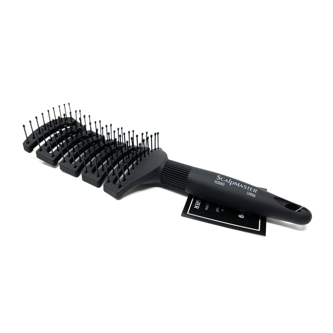 ScalpMaster Hair Brush with Ball-Tipped Bristles - Flexible Vented Design for Gentle Detangling & Scalp Massage - Perfect for Wet/Dry Hair, Styling & Relaxation at Home