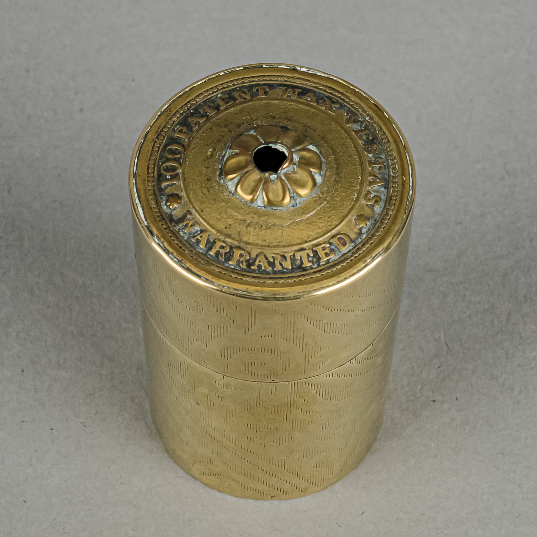 Antique Brass Cylinder Vesta Case - Victorian Era Pocket Match Safe Holder for Collectors & Cigar Aficionados - Perfect for Historical Reenactments, Smoking Accessories & Unique Gift Ideas