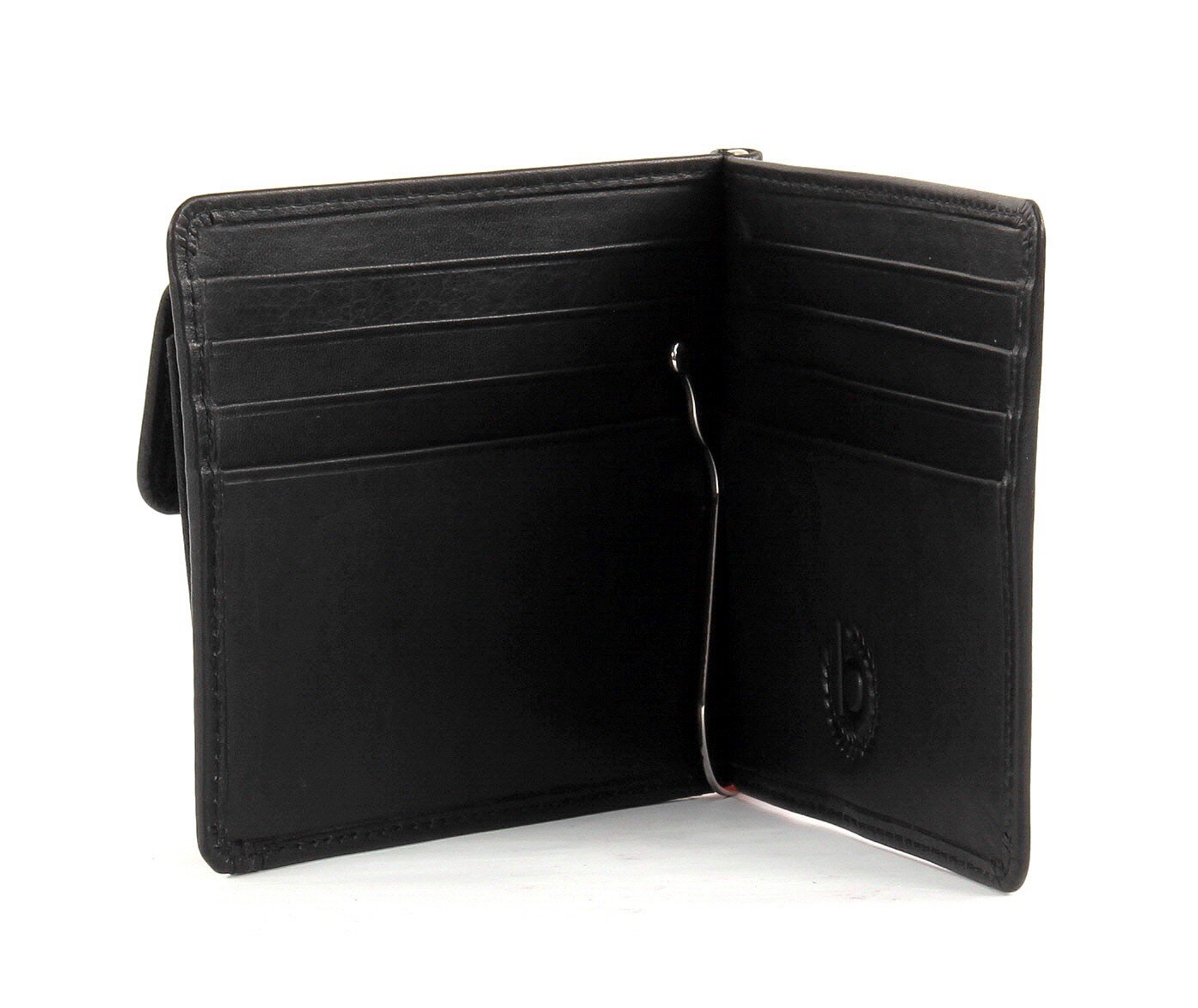 Bugatti Primo Money Clip Wallet - Slim RFID Blocking Black Leather Purse with Dollar Bill Clip (11cm) - Perfect for Men's Business, Travel & Everyday Use