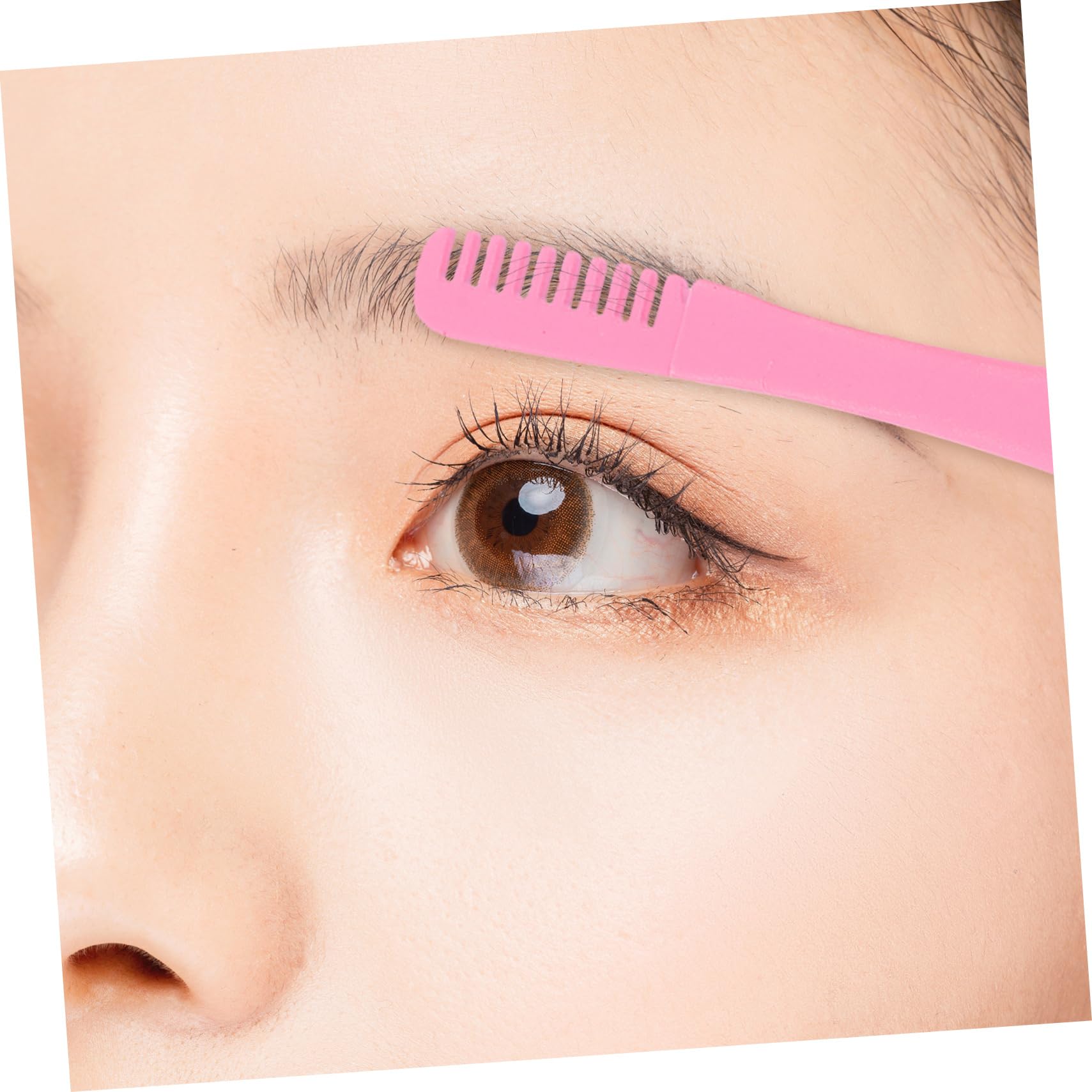 Premium Eyelash Tweezers with Comb - Stainless Steel Lash Clamp for Professional & Home Use - Perfect for Eyelash Extensions, False Lashes & Makeup Application (Women's Beauty Tool)