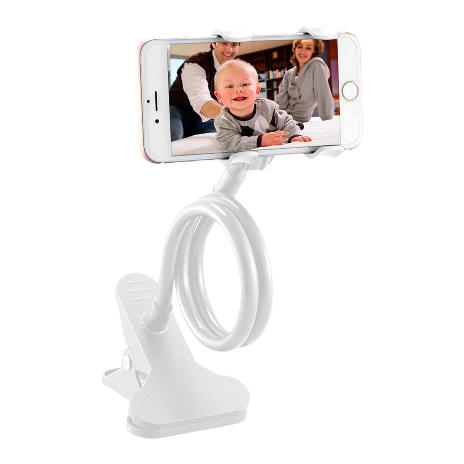 Adjustable Gooseneck Phone Holder for Bed - Flexible Lazy Cell Phone Clip Stand with Strong Clamp, Multi-Angle Viewing for Watching Movies in Bed, Reading & Gaming - Perfect Bedside Phone Mount for iPhone & Android Devices