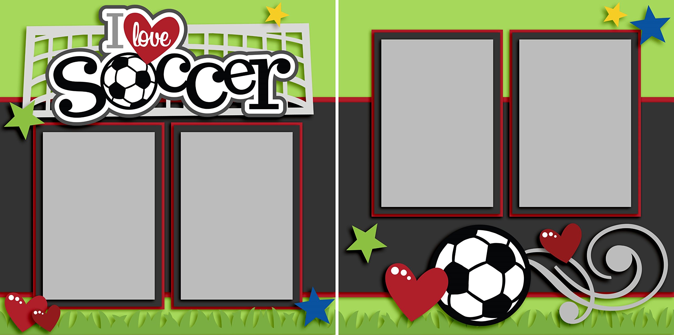 Creative Soccer Scrapbook Kit - 5 Double Page Layouts for Sports Memories & Team Albums | Perfect for Soccer Fans, Coaches, and Player Gifts