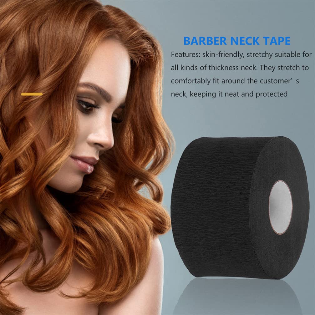 FRCOLOR 6 Rolls Disposable Barber Neck Strips - Professional Hair Salon Neck Wraps for Men & Women - Waterproof Neck Tape for Haircuts, Shaving & Styling - Salon & Home Use (Hygienic Haircut Accessories)