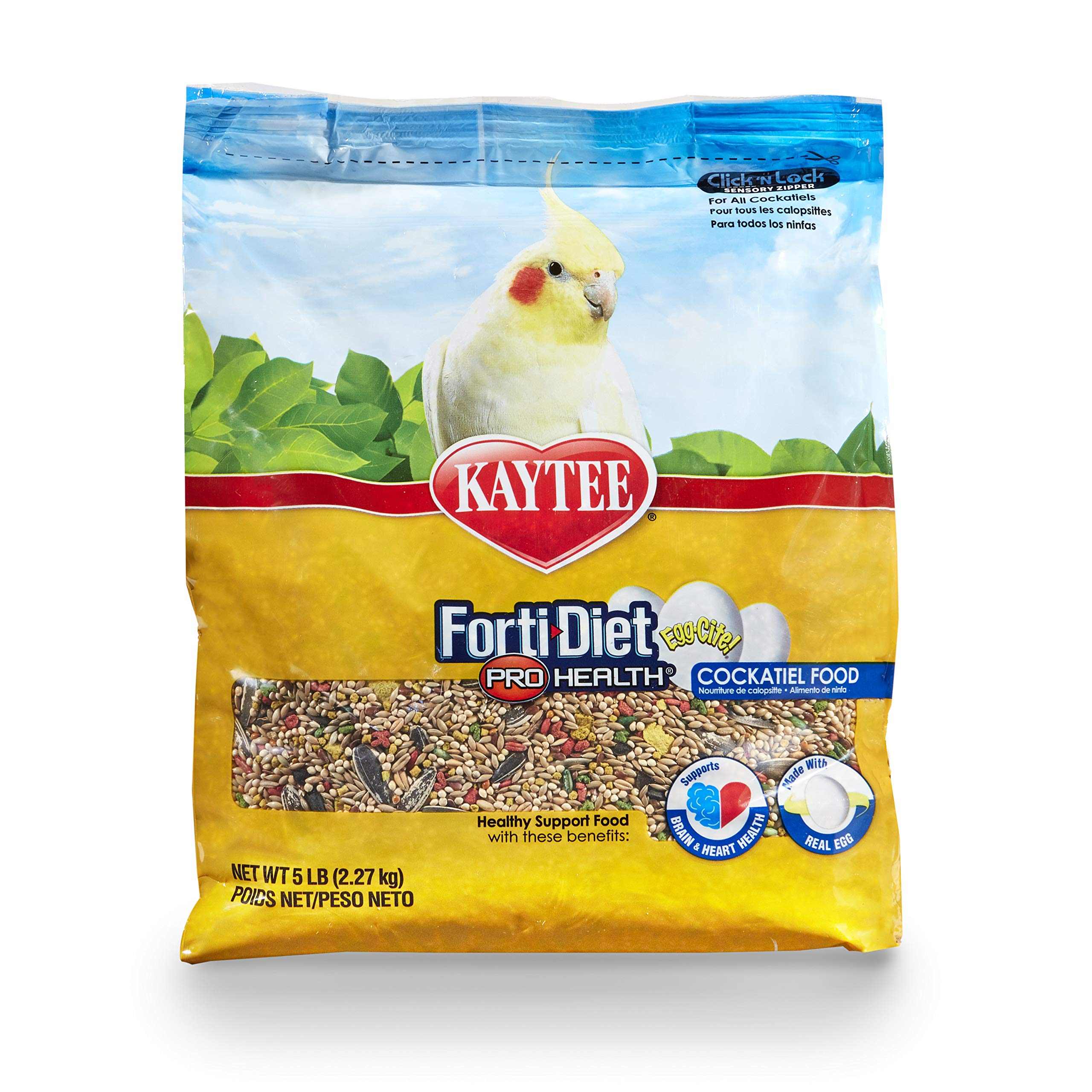 Kaytee Forti-Diet Pro-Health Egg-Cite! Cockatiel Food - Premium Bird Seed Mix for Cockatiels with Natural Egg Flavor - Perfect for Daily Feeding & Nutritional Support