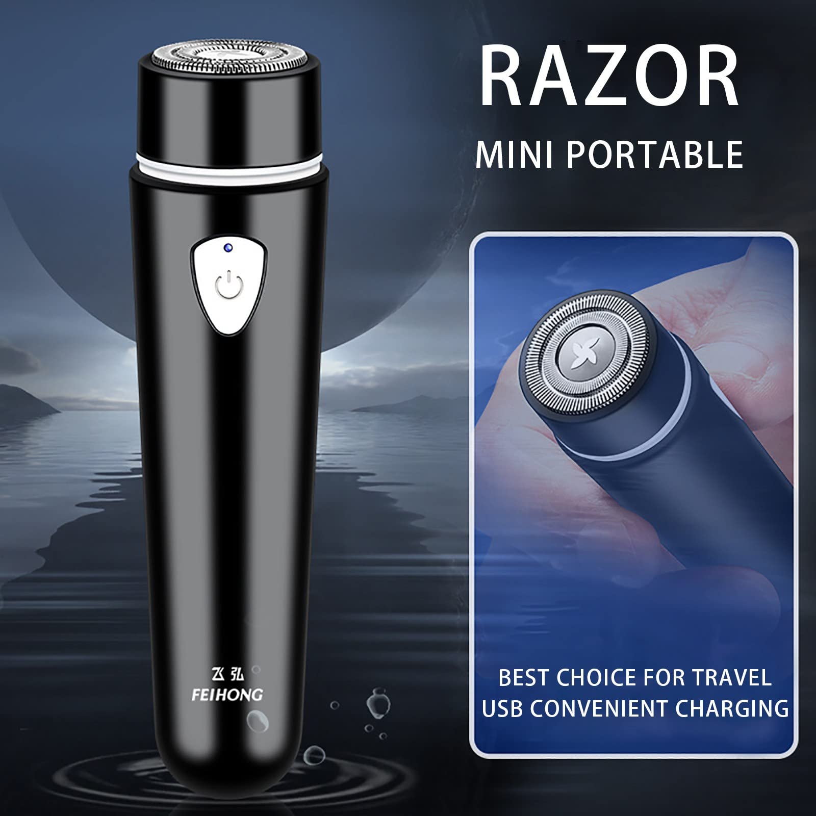 Premium Men's Electric Head Shaver - Rechargeable, Washable & Portable Foil Razor for Travel - Adjustable & Compatible with Shaving Machines - Perfect for Home, Gym & On-the-Go Grooming