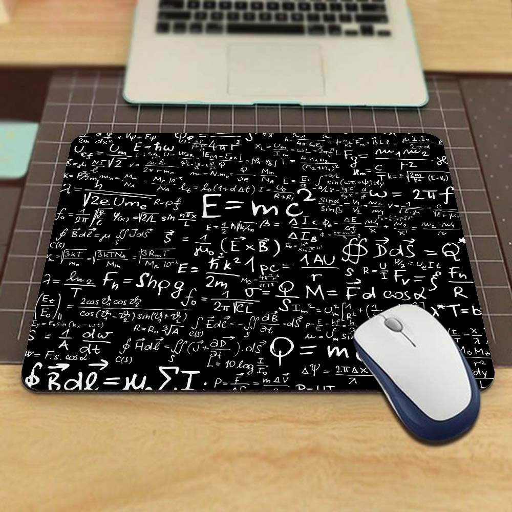 Physics Formulas Gaming Mouse Pad - Non-Slip Rubber Desk Mat with Blackboard Equations for PC, Laptop & Office (9.5x7.9 Inch) | Perfect for STEM Students, Engineers & Science Enthusiasts