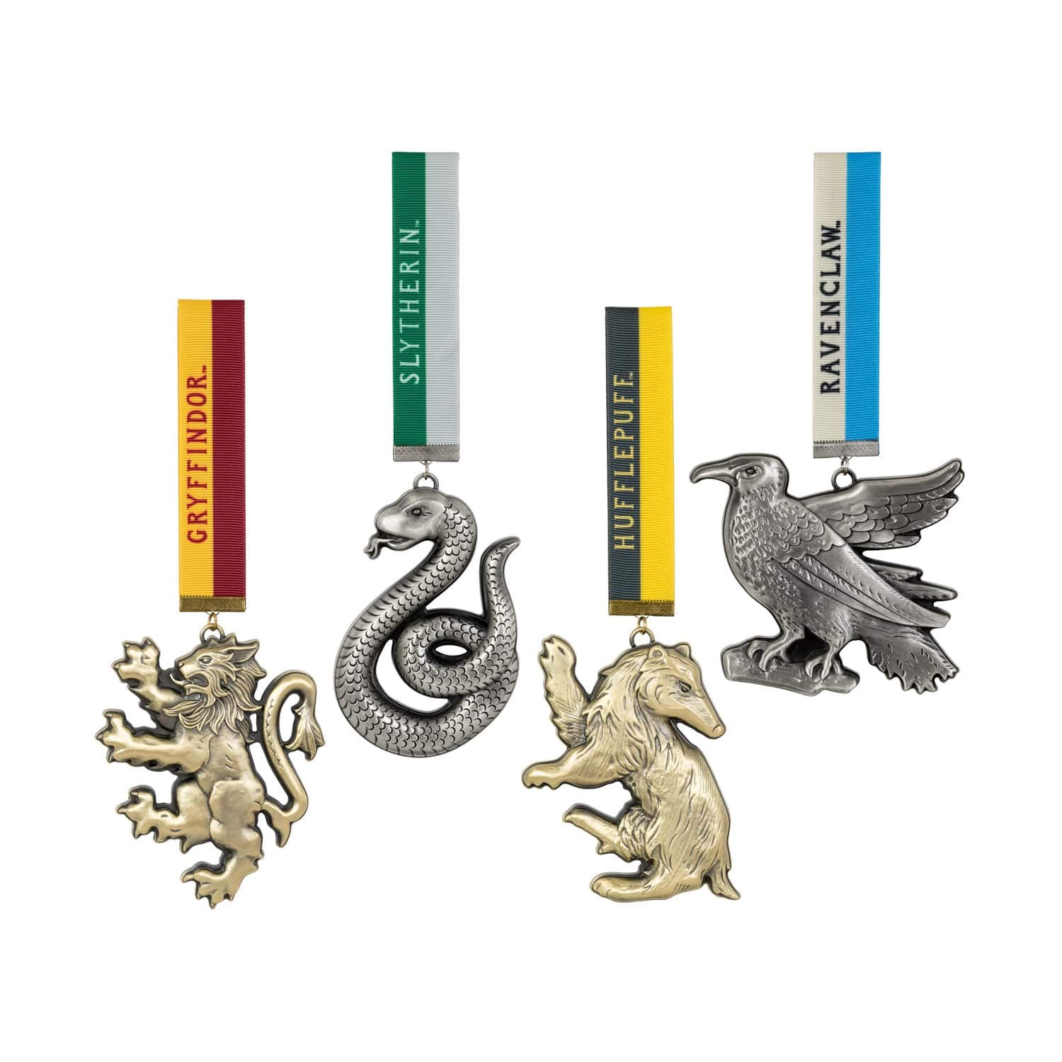 Harry Potter House Mascot Ornaments - Gryffindor, Slytherin, Hufflepuff & Ravenclaw Collectible Decor for Christmas Tree, Gifts & Harry Potter Fans