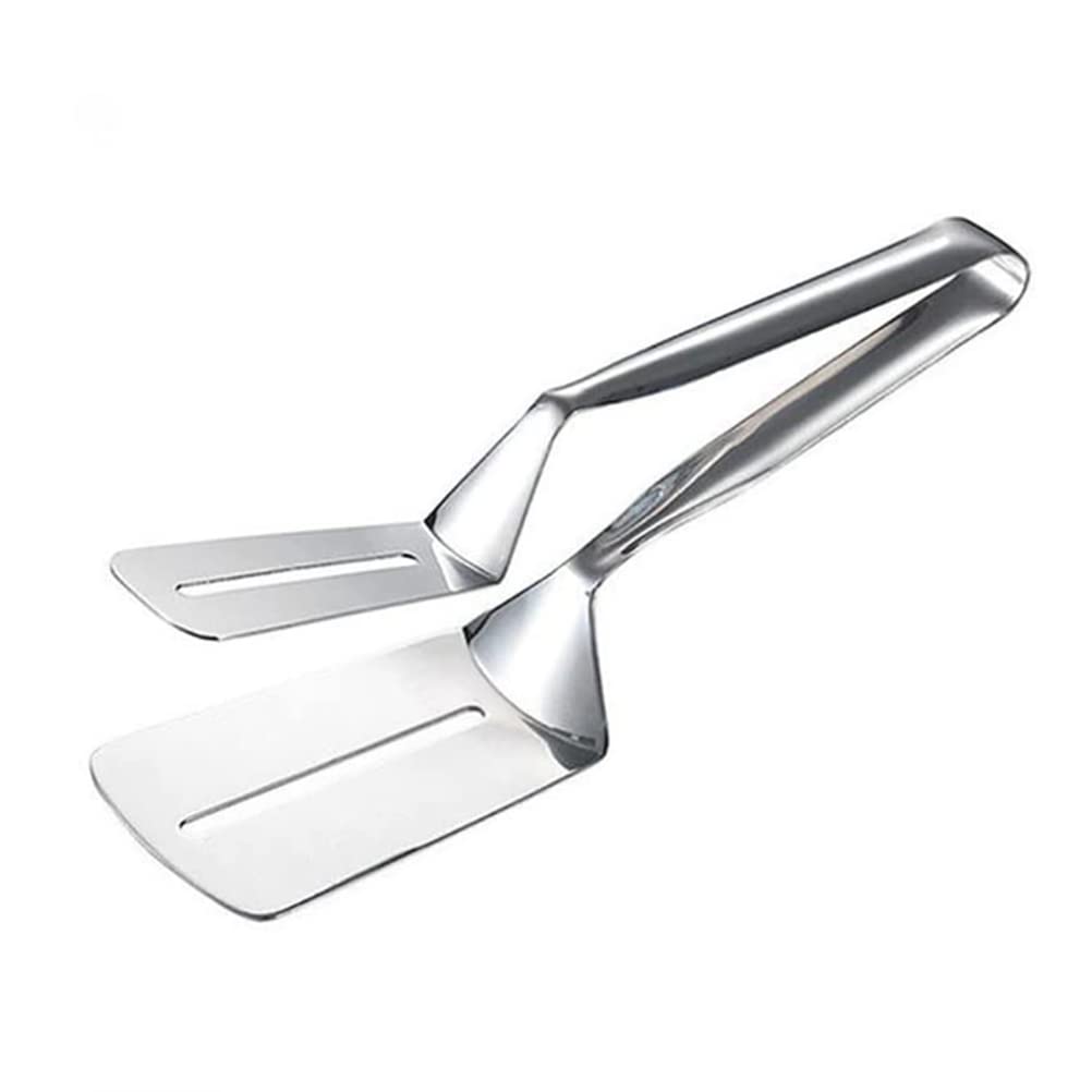 Premium Stainless Steel Steak Clamps - Double Sided Spatula & Cooking Tongs for Grilling, Flipping Food, Baking Bread - Perfect for BBQ, Kitchen & Outdoor Cooking Accessories