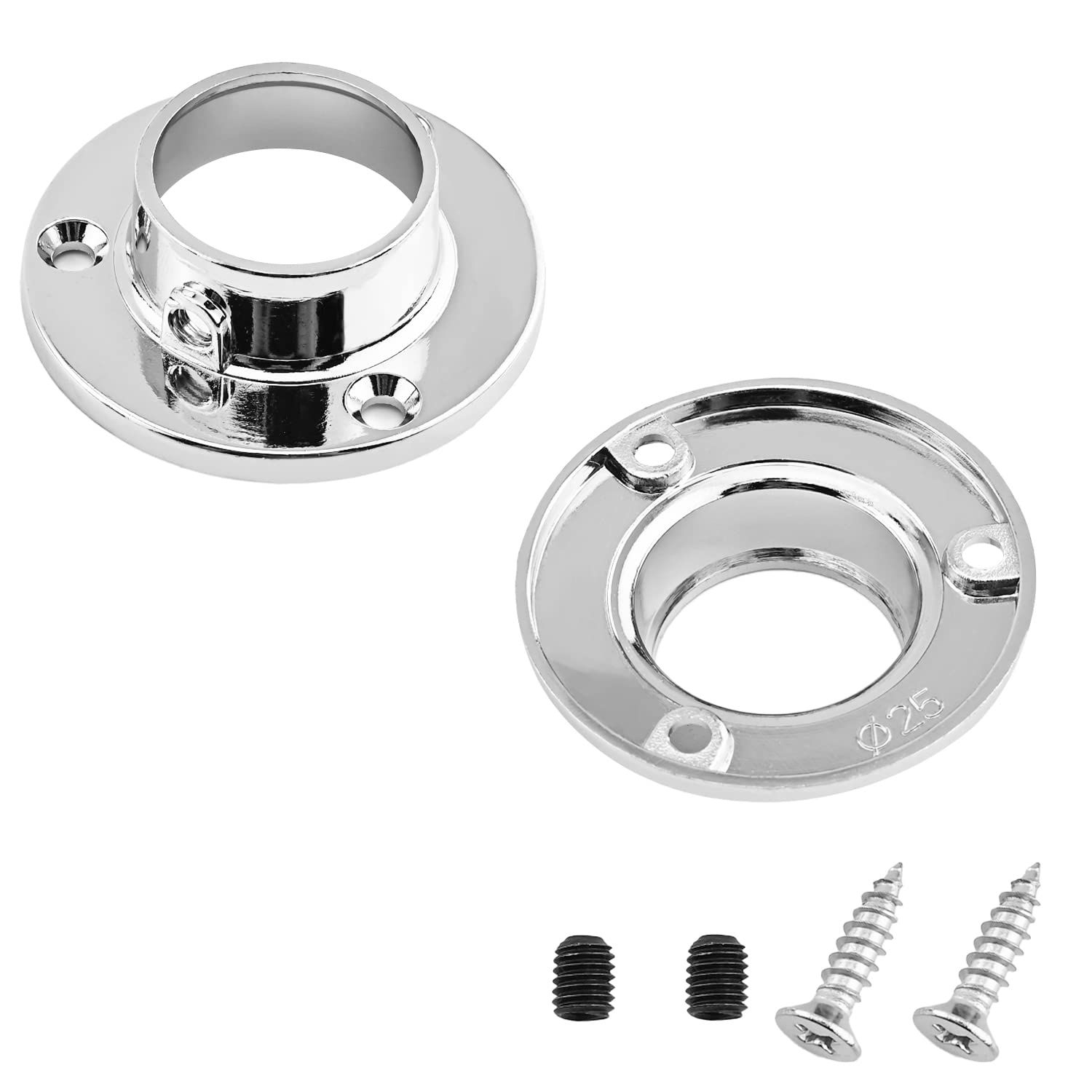MroMax Closet Wardrobe Rod Flange - 51mm/2.01