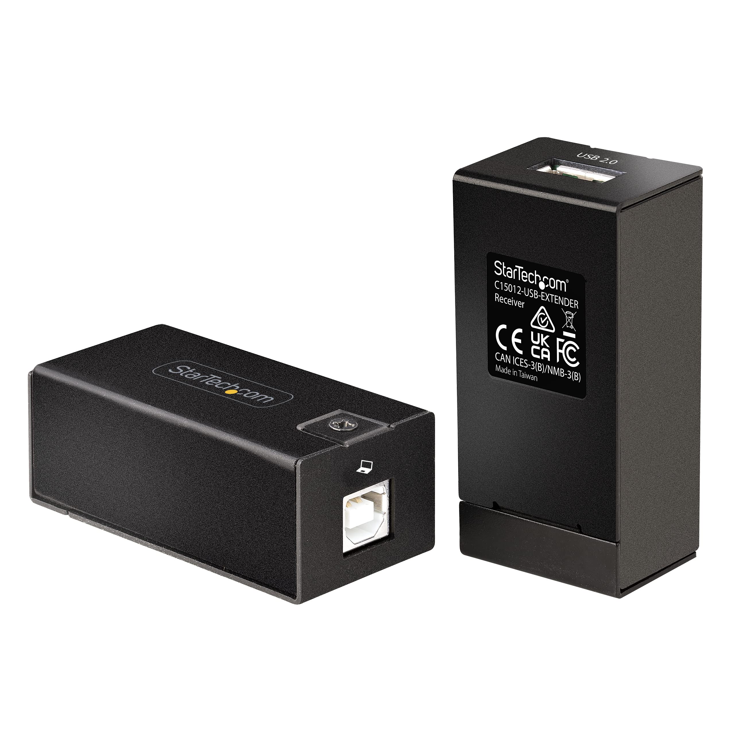 StarTech.com USB 2.0 Extender Over Cat5e/Cat6 Ethernet Cable - 492ft USB to RJ45 Converter with 480Mbps Speed (C15012-USB-EXTENDER) - Black - Ideal for Office, Home & Industrial Long-Distance USB Device Connections