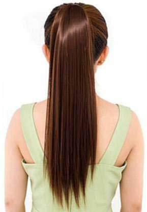 Pema 24 Inch Brown Wrap Around Ribbon Ponytail Hair Extension for Women - Soft & Natural Looking Clip-in Ponytail Wig for Daily Wear, Parties & Cosplay