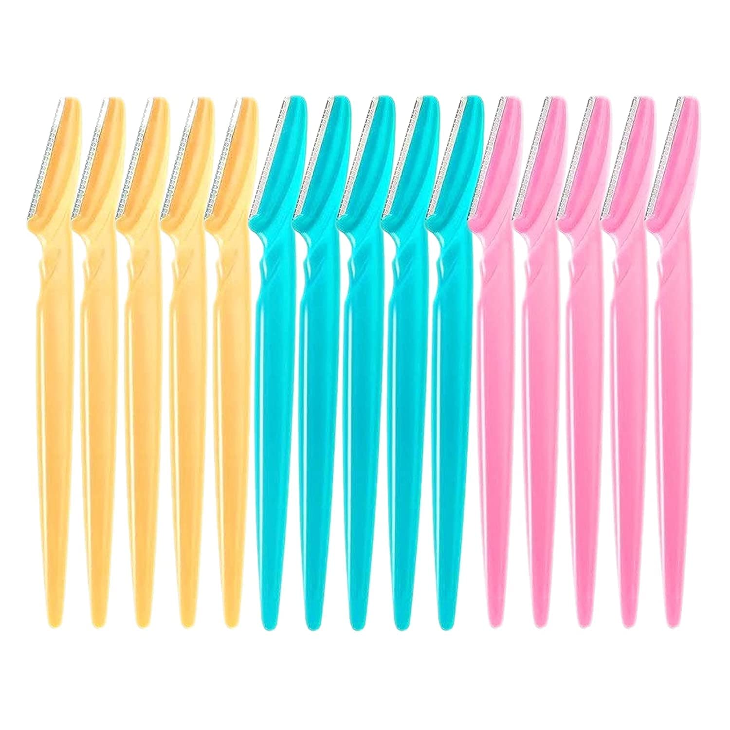 15pcs Eyebrow Razors for Women & Men - Multipurpose Facial Hair Remover, Eyebrow Shaper & Exfoliating Tool - Dermaplaning Razor for Smooth Skin Care at Home or Salon (15 Blades) - Perfect for Eyebrow Grooming, Peach Fuzz Removal & Dead Skin Exfoliation