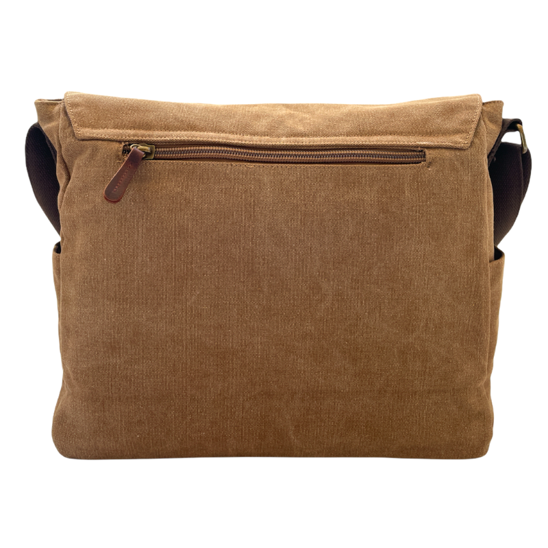 Premium 15 Inch Canvas & Leather Messenger Bag for Men & Women - Stylish Laptop Briefcase for Work, Travel & School - Durable & Water-Resistant Business Bag