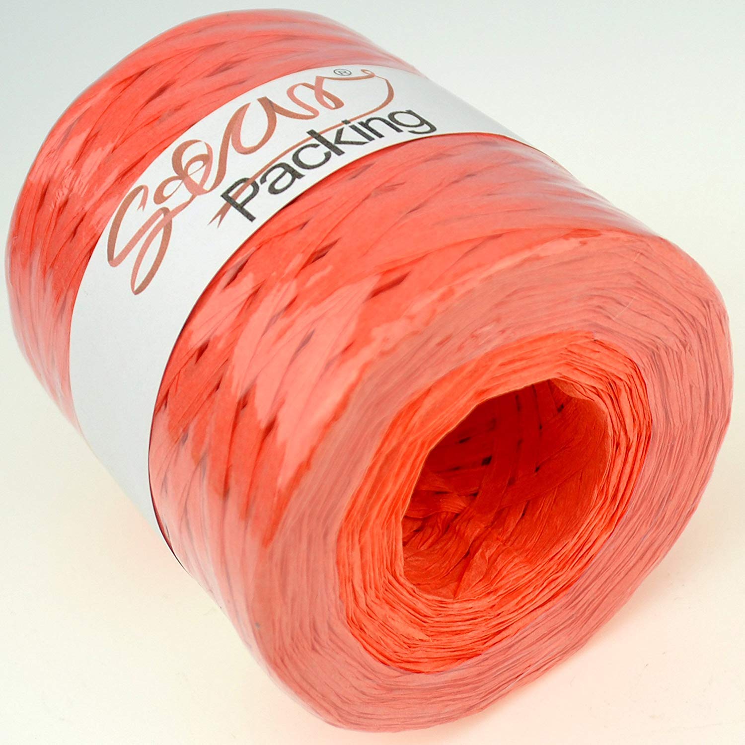 Star Packing Paper Twine 218 Yard Giant Roll - Orange Matte Paper Ribbon | 3/16 Inch Width Paper Raffia Roll (93 Colors Available) - Perfect for Gift Wrapping, Crafts, and DIY Decorations