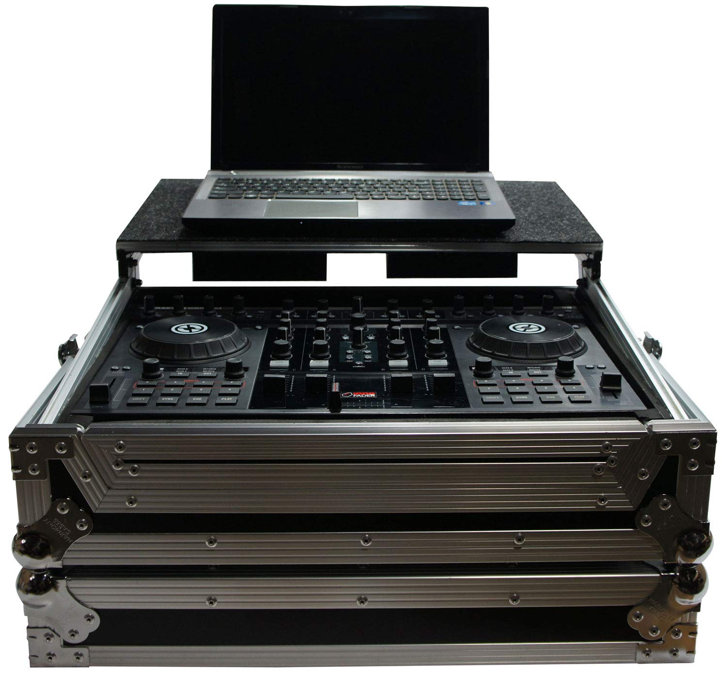 Harmony HCTKS4LT Flight Glide Laptop Stand & Custom Case - Compatible with American Audio VMS4 DJ Controller - Perfect for DJs, Music Producers & Live Performances