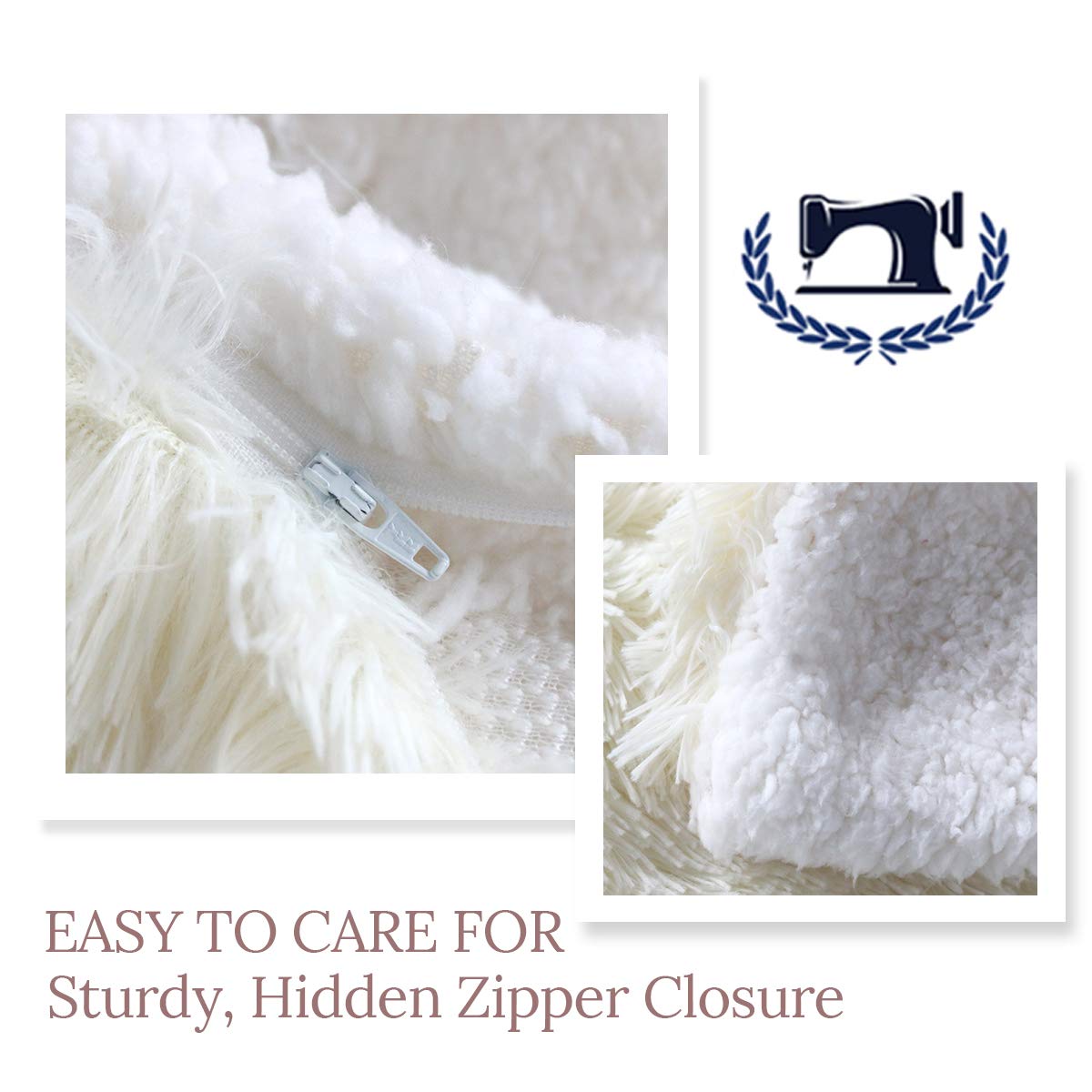 Sleepwish 20x54 Inch Fluffy Sherpa Body Pillow Cover with Zipper Closure - Soft Long Pillow Case for Adults (White) - Perfect for Bed, Sofa & Pregnancy Comfort